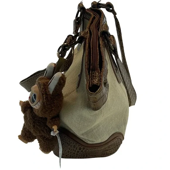 Coldwater Creek Purse with Free Charm Tan Beige Brown Tote Bag Handbag Womens‎ - Picture 6 of 12